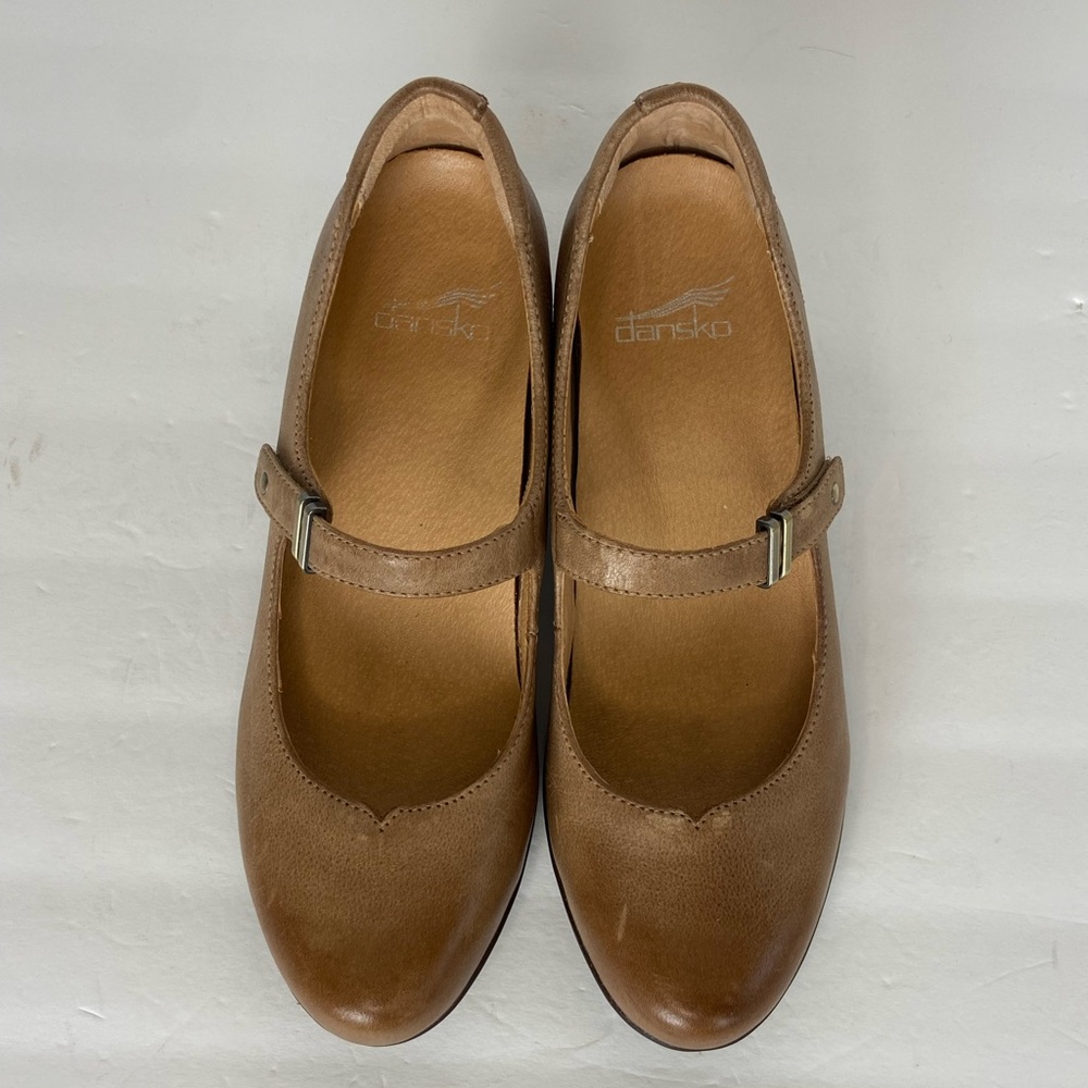 Dansko Callista Women's Shoes Size 39 US 8.5 Tan Mary Jane Pump Adjustable Strap - Picture 4 of 10